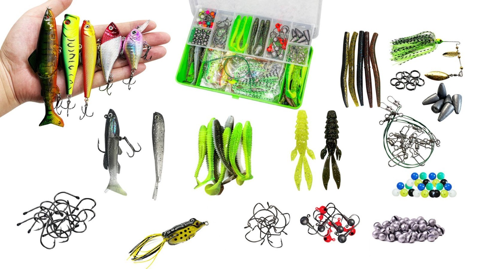 Fishing Lures Kit with Crankbaits, Topwater Lures, Spinnerbaits, Jigs & Tackle B - Image 8