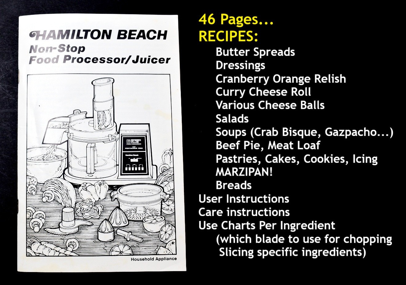 1987 Hamilton Beach 712 1  & AL Non-Stop Food Processor Juic