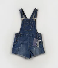  Love Tree size M women’s distressed stretch blue jean cutoffs shortalls NEW