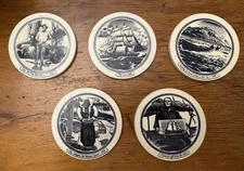 Cutty Sark Scots Whiskey Plastic N Cork Coasters Set Of 5 Made In The USA McCoy