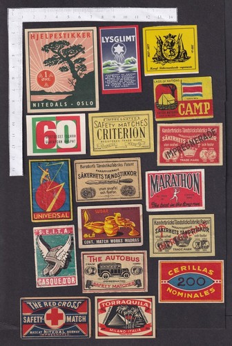 Worldwide Vintage Matchbox Etiketten (40)