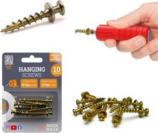 10 pcs Nook Hack Picture Hanging Screws | Simple - No Drilling Required
