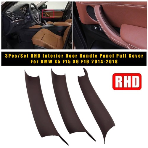 3Pcs/Set Interior Door Handle Panel Pull Cover For 2014-2018 BMW X5 F15 X6 F16 - Picture 17 of 20