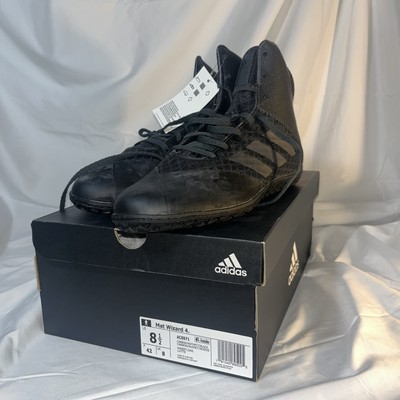 Adidas Mat Wizard 4 AC6971 Triple Black High Top Wrestling Shoes US Men's 8.5
