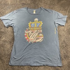 Ed Hardy by Christian Audigier Men's XXL Bulldog Crown Graphic T-Shirt USA Blue