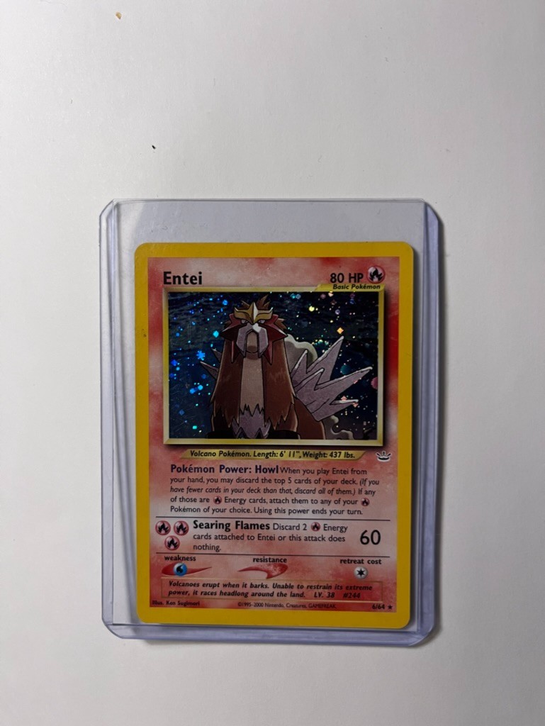 Pokémon Entei Holo Card 6/64 Neo Revelation, Near Mint Condition