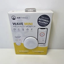 Airthings 2928 Wave Mini Battery Operated Smart Indoor Air Quality Monitor
