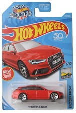 Hot Wheels '17 Audi RS 6 Avant, Factory Fresh 5/10 red 2018 Month Card