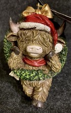   25 Hobby Lobby Exclusive 4  Highland Cow Christmas Ornament Scarf Santa Hat NWT