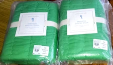 2 New Pottery Barn Kids Branson Quilted Green Pillow Euro Shams  26"  Cotton