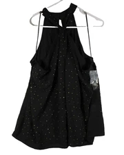 I.N.C. International Concepts Womens Studded Halter Top Sleeveless Size L Black