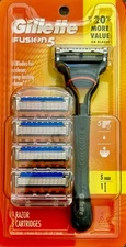 Gillette Fusion 5 Shaving Bundle 1 Razor Handle 5 Cartridges - FACTORY SEALED