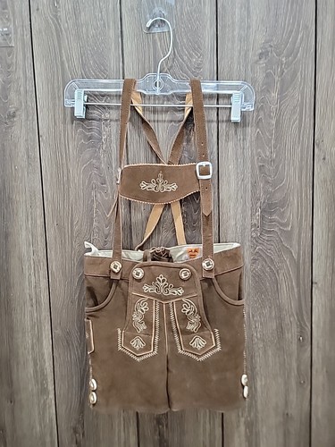 Lederhosen Leather Suspendered Shorts Vintage German Bavarian Size 122cm