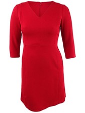 Lauren by Ralph Lauren Women's Petite Fit & Flare Dress (4P, Red)