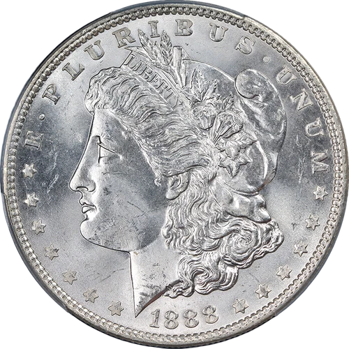 1888-P Morgan Silver Dollar PCGS MS65 Blast White Gem Strong Strike