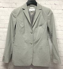 Calvin Klein Size 4 Solid Gray Stretch Blazer Women's Jacket Suit Separate