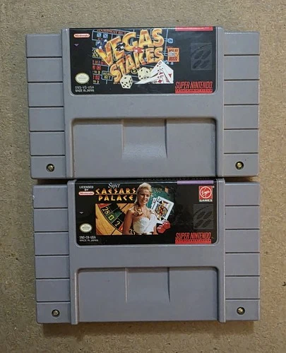 Vegas Stakes & Super Caesars Palace Bundle (Super Nintendo, SNES) Lot Tested