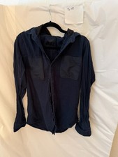 Nomad Men's L Navy Hooded Button Front Shirt