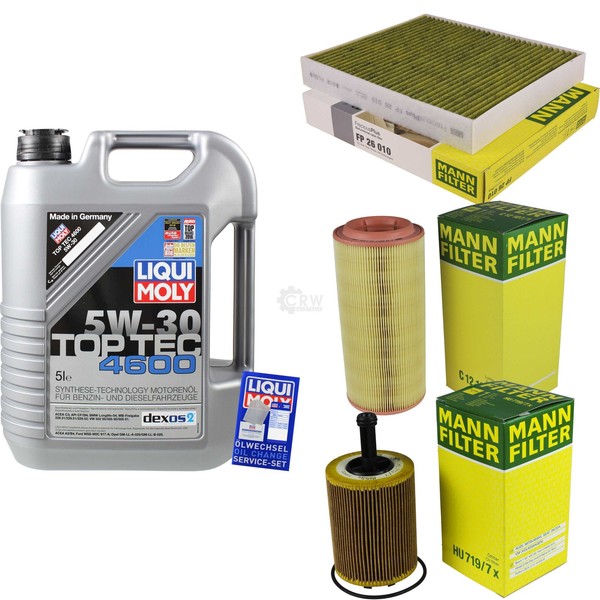 Mann Inspektionspaket 5L Liqui Moly Top Tec 4600 5W-30 FüR Audi A2 1.4 TDI 1.2-image