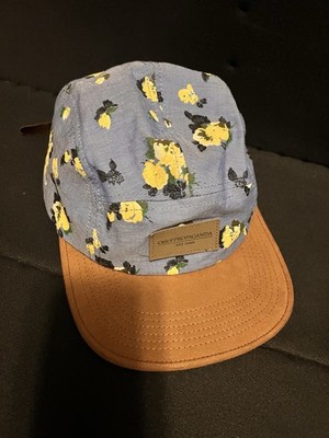 Obey Premium Vintage Leather Strap Back Floral Print Hat