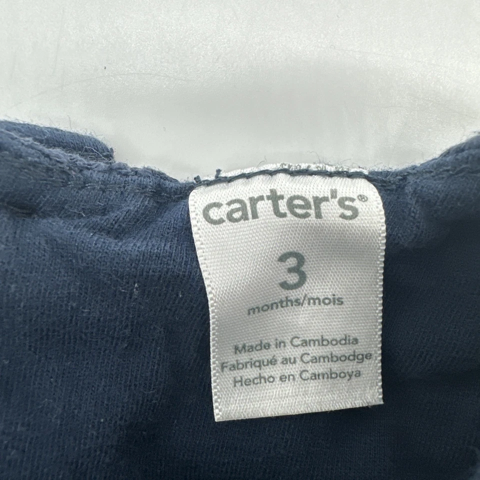 Carters Dress Youth Girl 3M Blue Graphic Floral Embroidered Solid..#30940 - Изображение 2 из 4