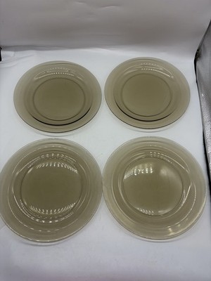 4 Speiseteller Vintage Arcoroc France Rauchglas 24 cm