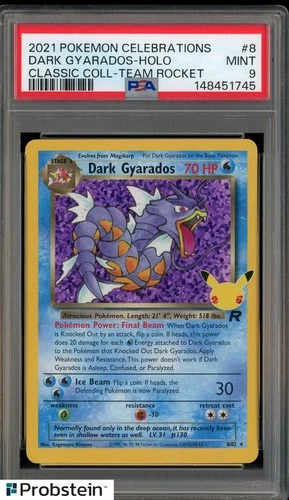 2021 Pokemon Celebrations Classic Coll Team Rocket #8 Dark Gyarados Holo PSA 9