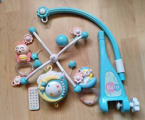 Baby Mobile für Kinderbett Krippe mit Licht Musik Projektor und Fernbedienung