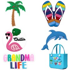 Charms for Bogg Bag PVC Waterproof Accessories DIY Beach Tote Decor Fit 14