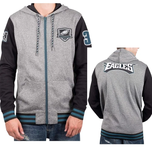 Felpa con cappuccio Philadelphia Eagles Ultra Game NFL da uomo morbida Supreme Zip Varsity taglia S
