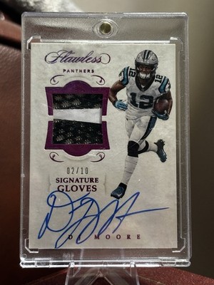 Panini Flawless 2018 DJ Moore Panthers Signature Gloves RPA /10 Nike Swoosh