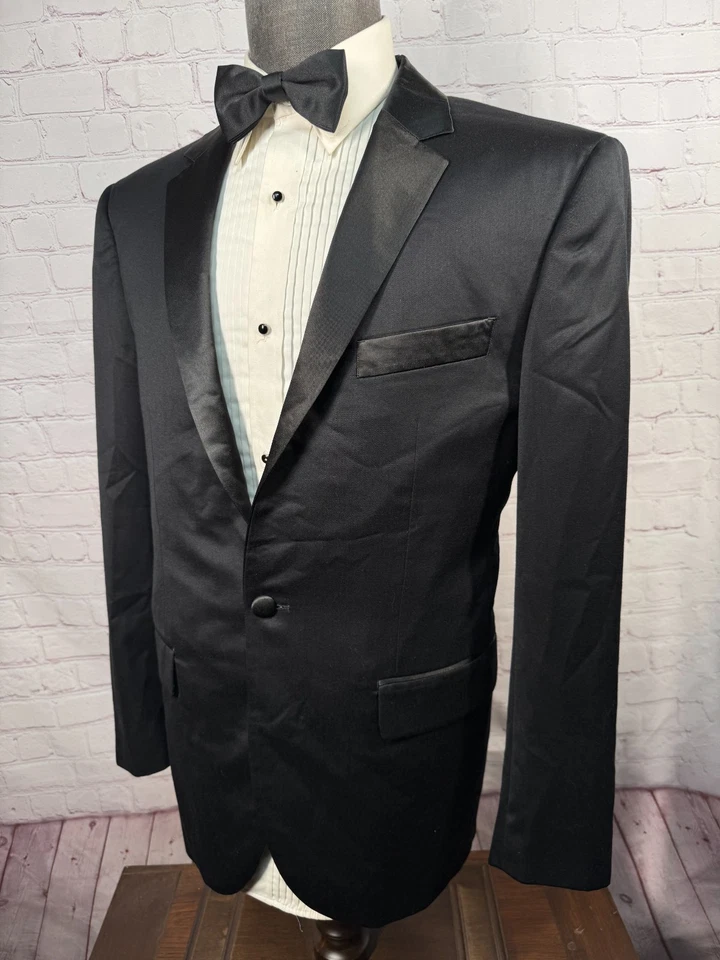 Casaco esportivo INDOCHINO masculino preto lã seda cashmere smoking blazer jaqueta smoking 40R - Imagem 2 de 4