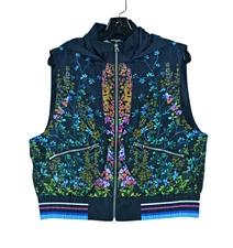 Johnny Was Bee Active Jacket Women’s S Hooded Utility Full Zip Vest NEW