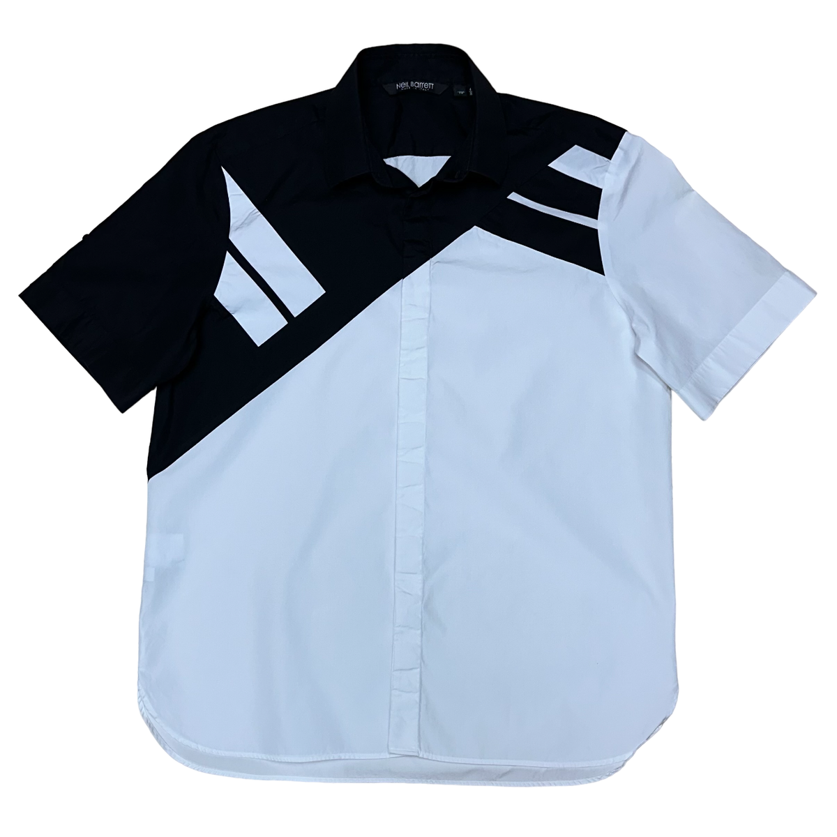 Neil Barrett Short Sleeve Button-Up Poplin Shirt - Men, White