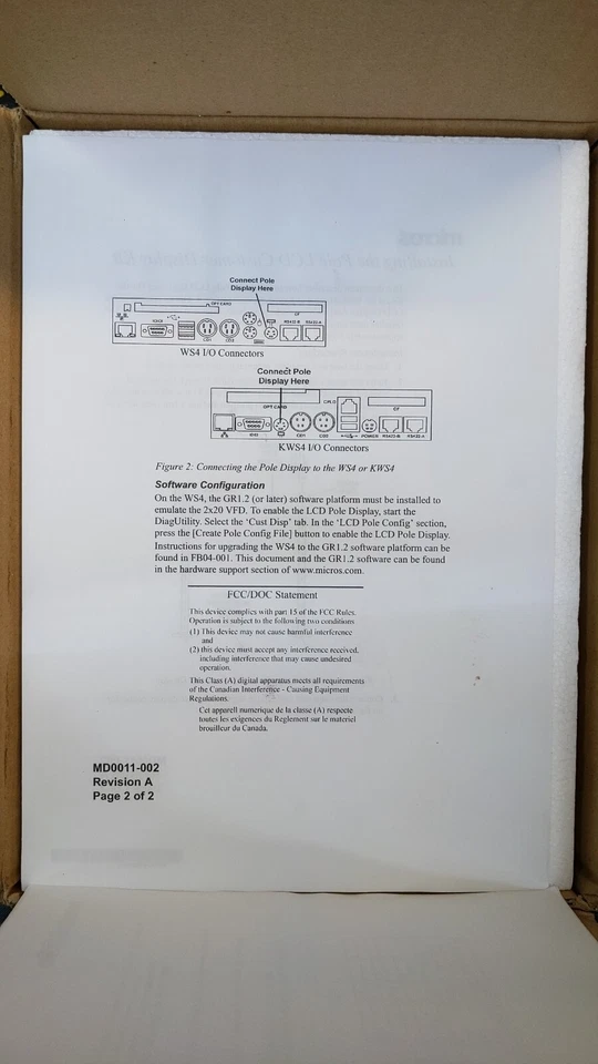 MICROS  POLE DISPLAY KIT  SYSTEM500827-010 6" POLE - Image 4 of 4