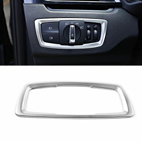 Fit For BMW X1 F48 2016-2021 Silver Steel Headlight Control Button Cover Trim 1* - Picture 1 of 6