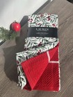 Lauren Ralph Lauren 100% Cotton Holly Berries Kitchen Towels Set of 3 New!