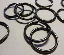 50 KEY RINGS 20mm Approx 3/4" Split Ring ~ Black GUN METAL Finish Steel Findings