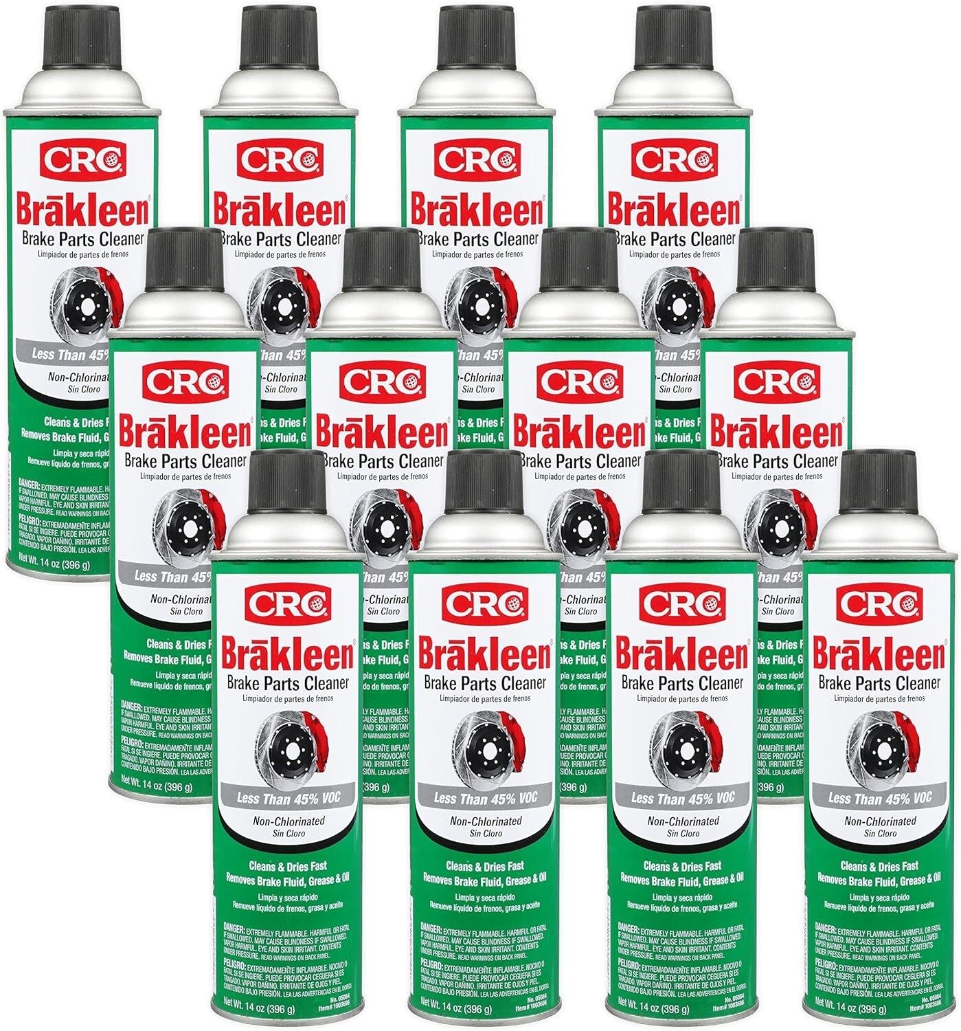 CRC 05084 Brakleen Brake Parts Cleaner Non-Chlorinated 14oz Can Case of ...