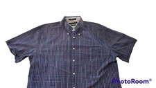 Tommy Hilfiger Mens Short Sleeve Button Shirt 80s 2ply Fabric Size XL Plaid