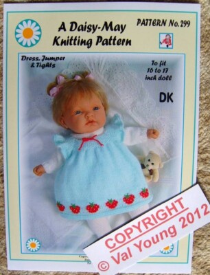 1 PUPPEN STRICKMUSTER (299) für eine 16''''/18'''' Puppe.  Von Val Young