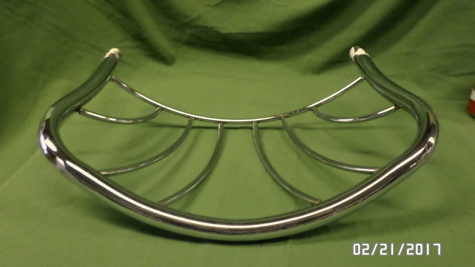 1754D Vtg Chromed Steel Seat Back from antique Beauty Parlor Seat Salvaged Part - Photo 2/4