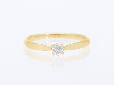 Verlobung Solitaire Ring Brillant 585 Gelb Gold 14 Karat neu Wert 1.100 EUR Deta