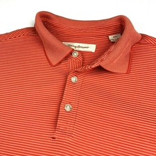 Tommy Bahama Men's Modal/Polyester S/S Polo Shirt Coral Stripe   Medium