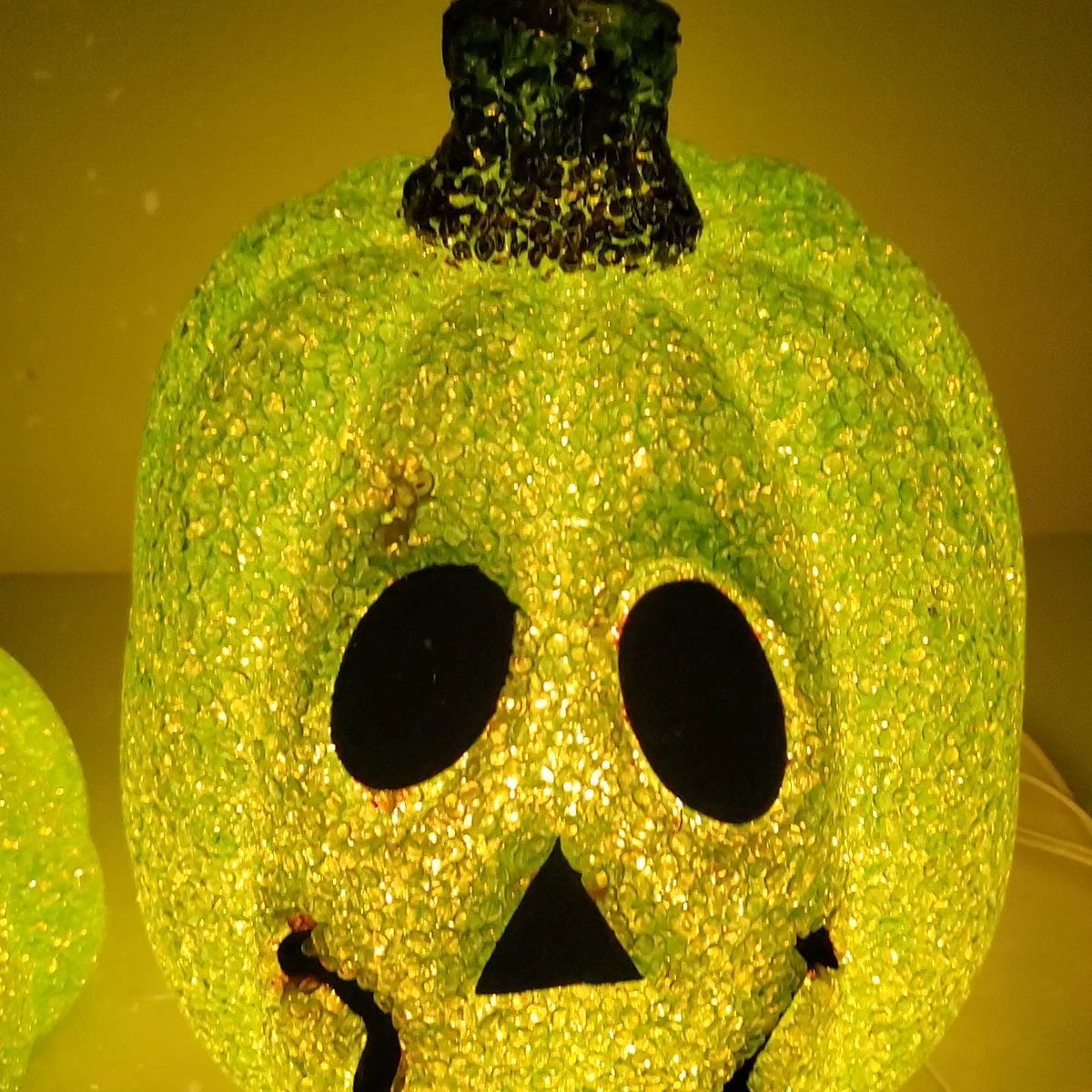 Vintage Halloween Pumpkins Jack-O-Lantern Melted Popcorn Plastic