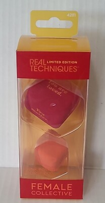 Real Techniques LE Female Collective Think Positive Beauty Sponge Duo NIB