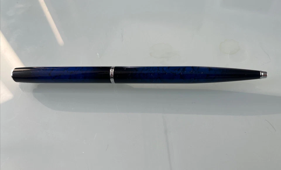 ELYSEE Kugelschreiber, blau marmoriert Silber abgesetzt Etui Stift Schreibwaren - Bild 3 von 4