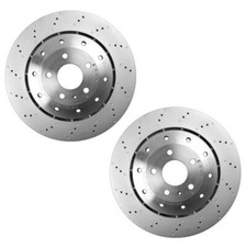 For Audi R8 08-12 Pair Set of 2 Rear Vented Drilled Dimpled Disc Brake Rotors