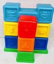 Vintage TYCO Sesame Street Bars Blocks Colors Stacking Preschool Learning Toy