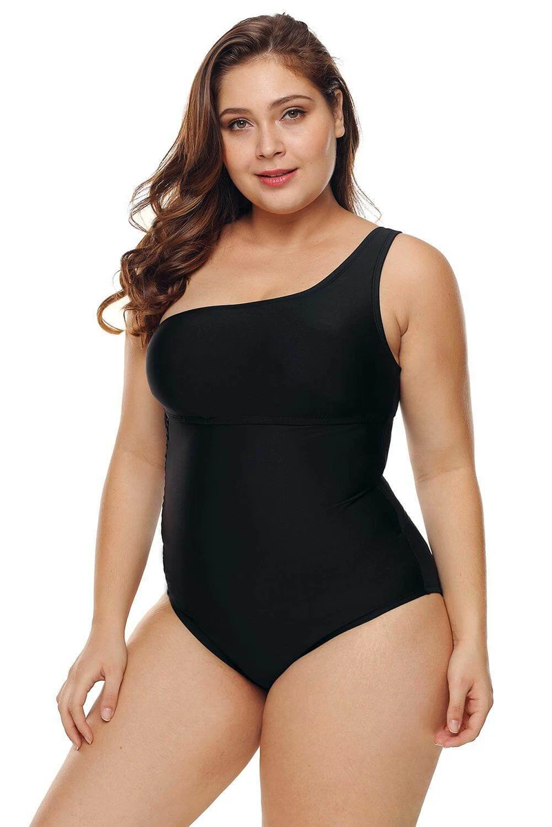 Plus size black one piece sale